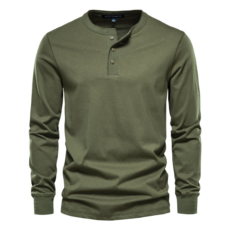 Arkon Ανδρικό T-shirt με μακριά μανίκια και λαιμόκοψη Henley