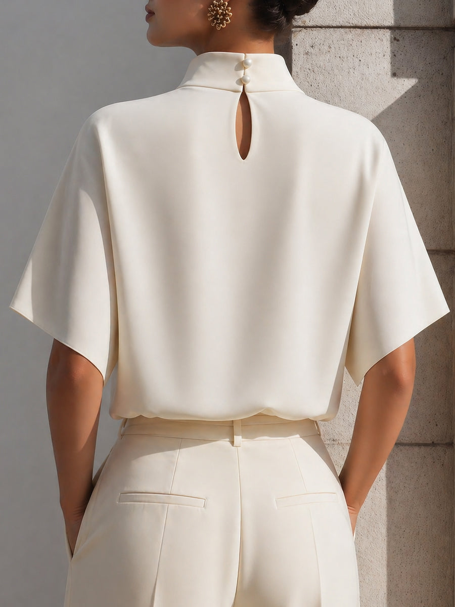 Blouse blanche à manches dolman Zafren