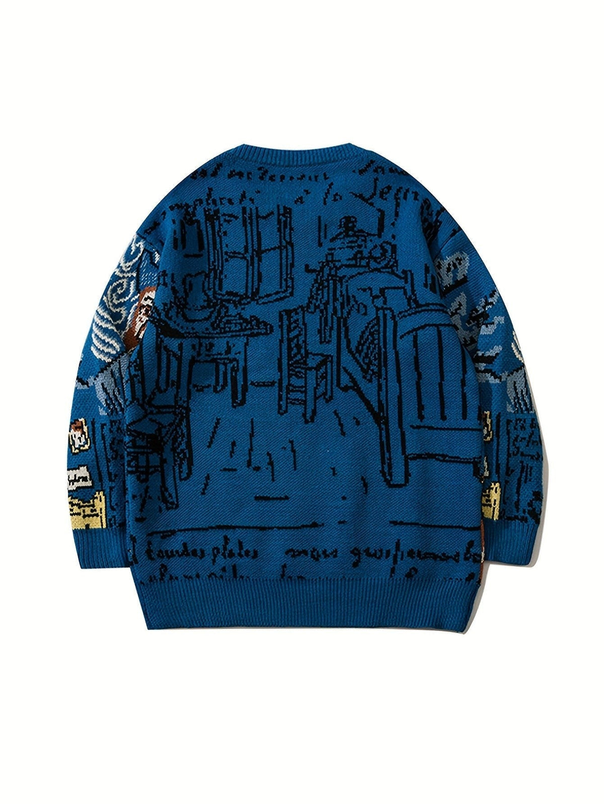 Arkon jacquardstickad pullover med porträttmotiv och rund halsringning