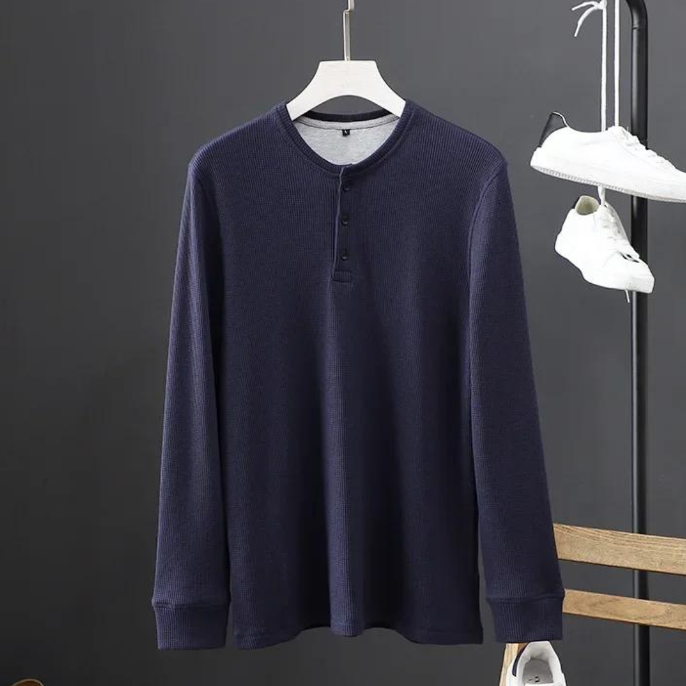 Chemise signature à manches longues en maille gaufrée Arkon