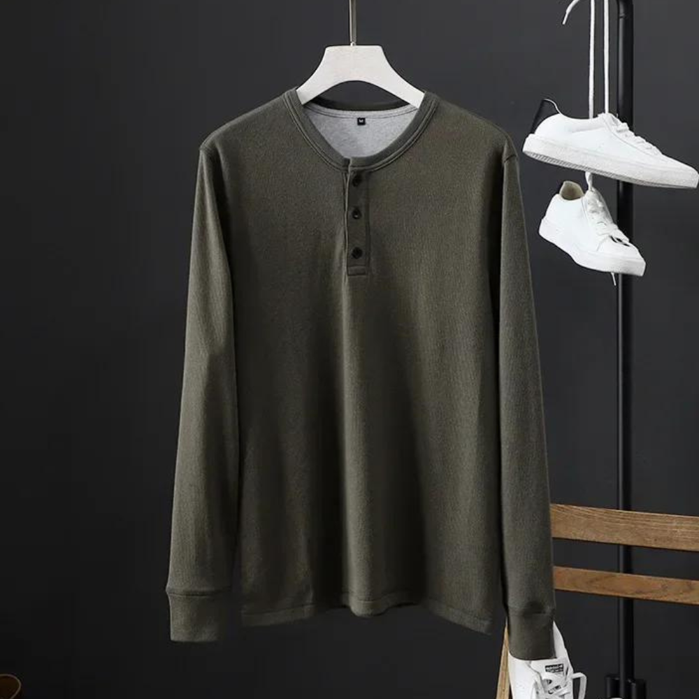 Chemise signature à manches longues en maille gaufrée Arkon
