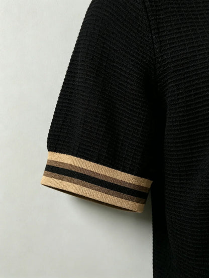 Arkon Herren-Poloshirt, leicht und atmungsaktiv, Schwarz