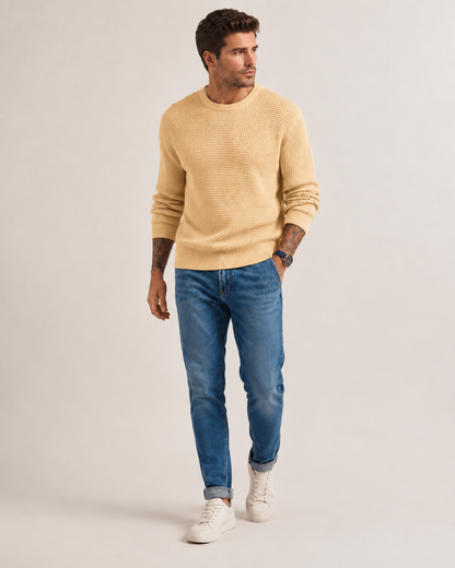 Pulover Arkon structurat din tricot, cu mânecă lungă