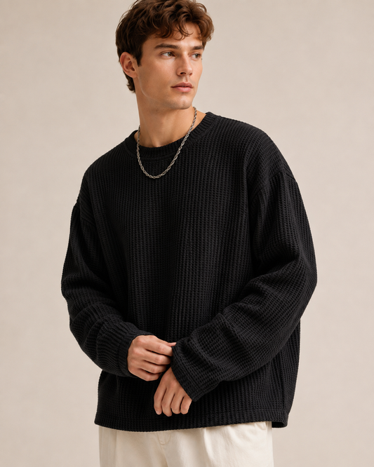 Arkon Waffle Texture Relaxed Fit Pullover