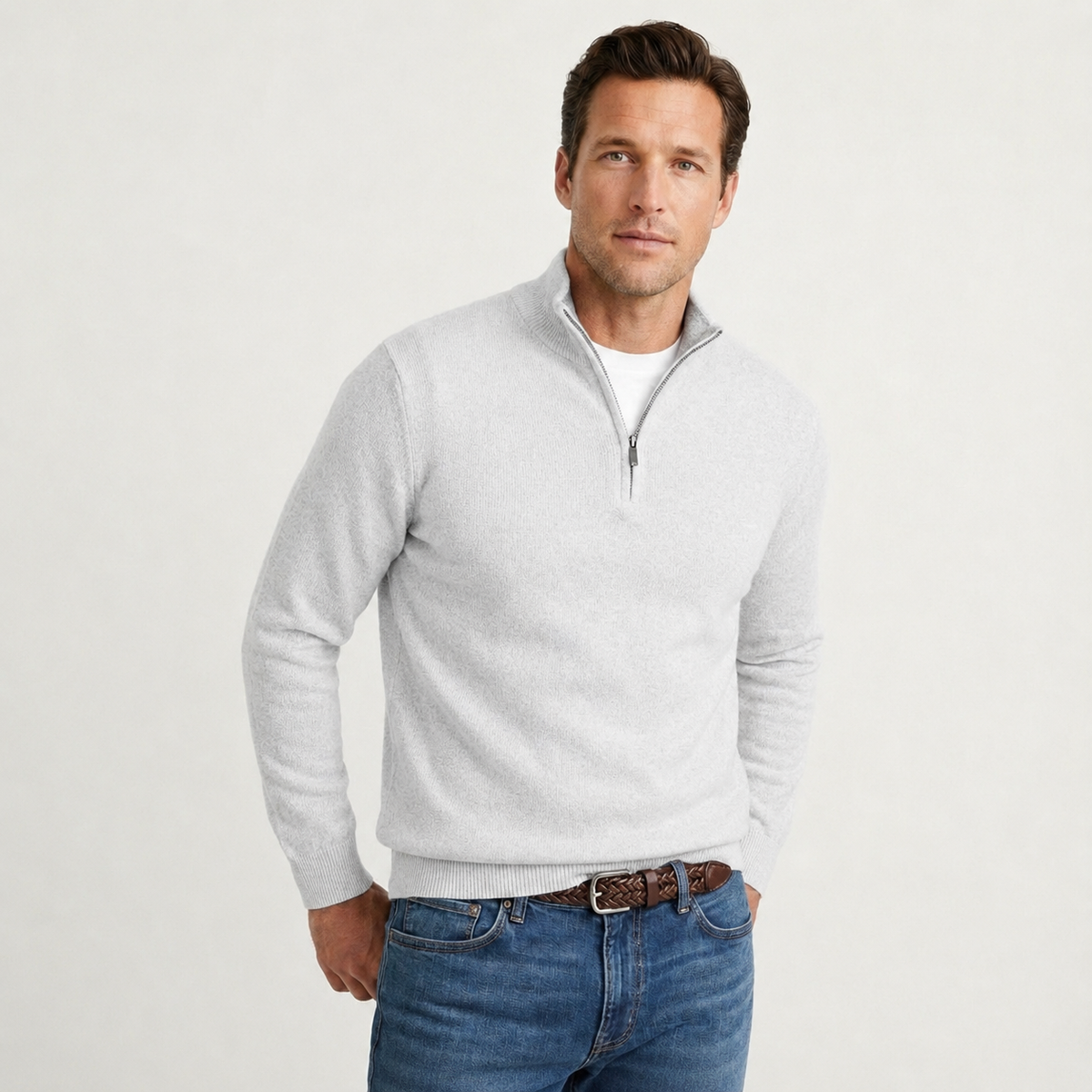 Pull à col montant et fermeture éclair quart de tour pour homme Arkon