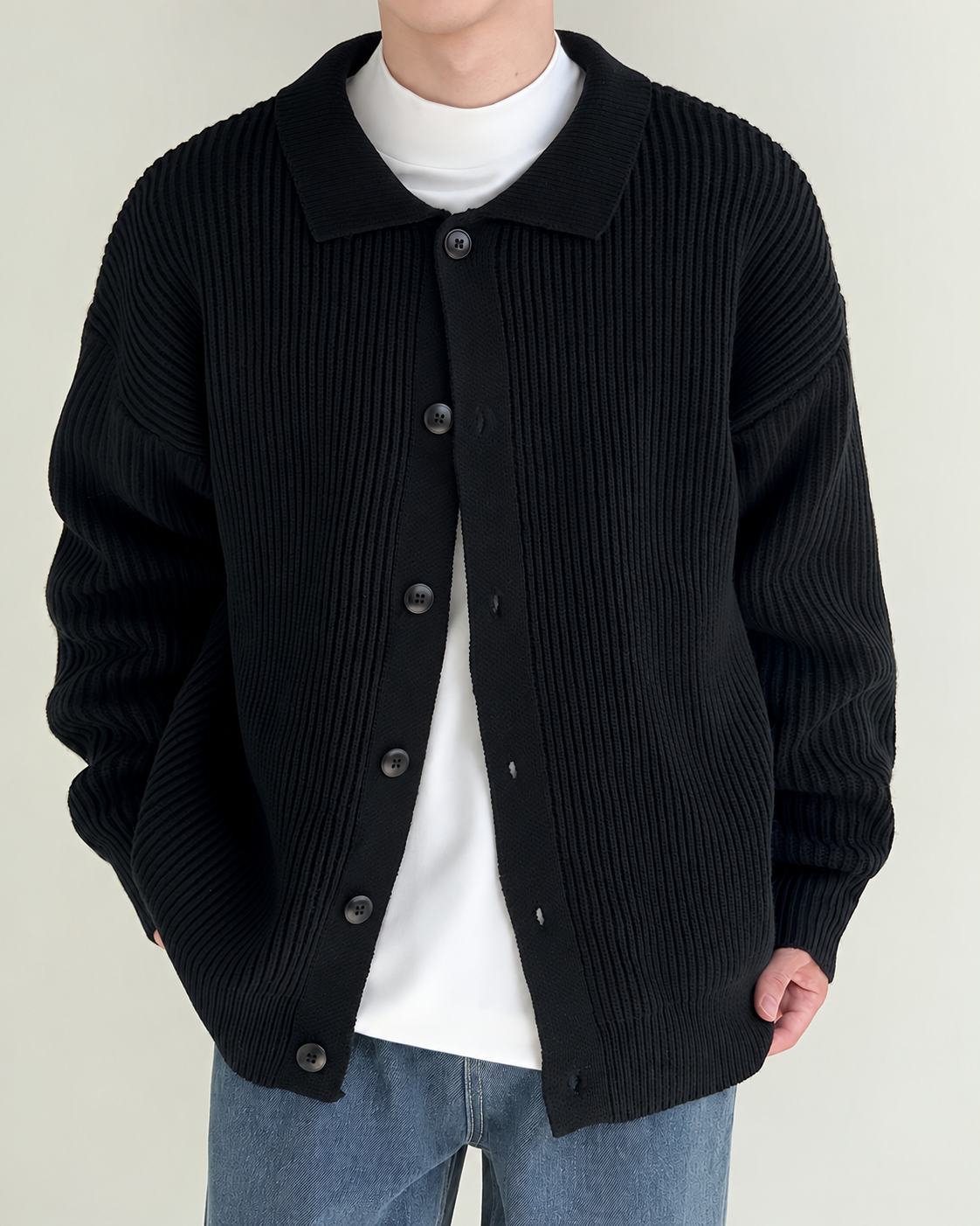 Arkon vest met geribde kraag en knoopsluiting aan de voorkant