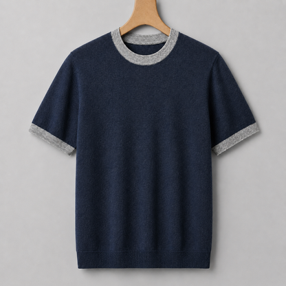 Arkon Cotton Contrast Knit Tee