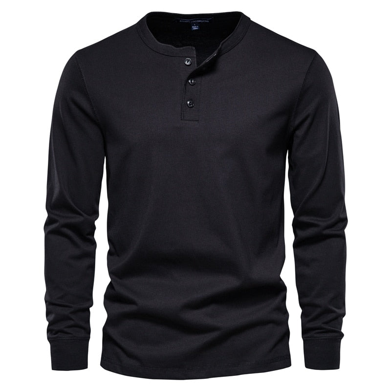 Arkon Ανδρικό T-shirt με μακριά μανίκια και λαιμόκοψη Henley
