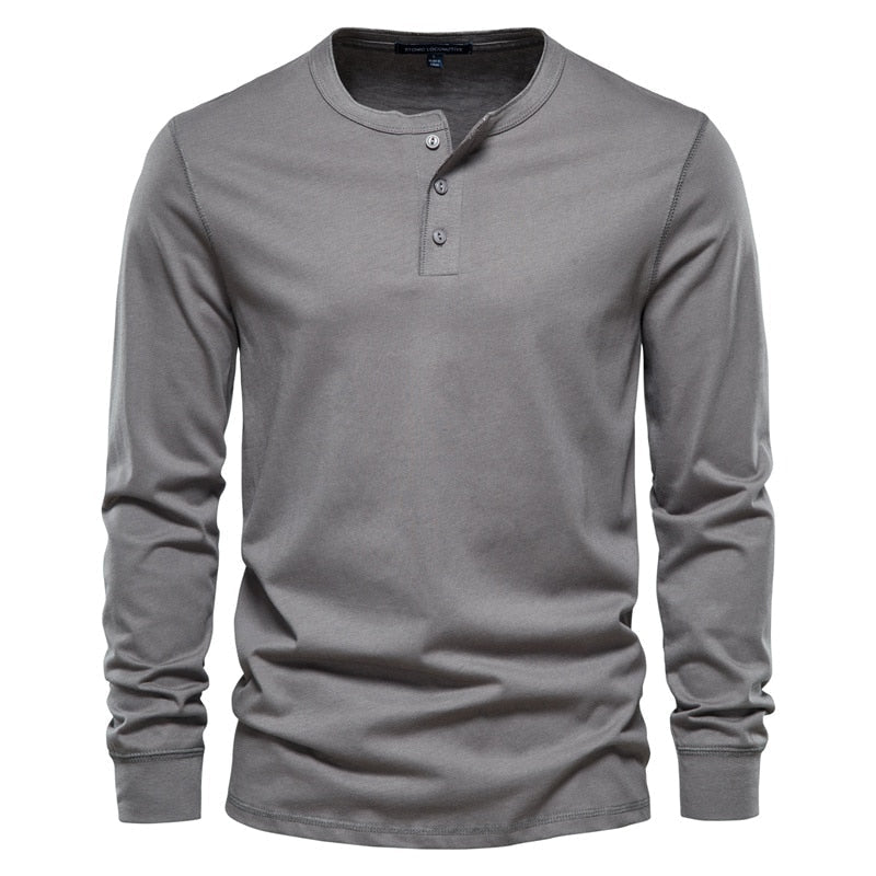 Arkon Ανδρικό T-shirt με μακριά μανίκια και λαιμόκοψη Henley