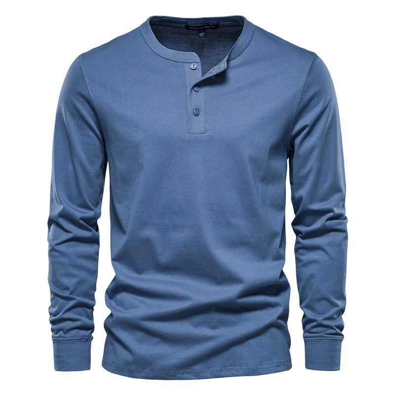 Arkon Ανδρικό T-shirt με μακριά μανίκια και λαιμόκοψη Henley