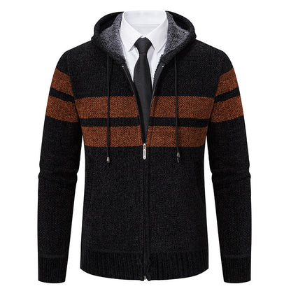 Arkon Men's Teddy Lined Knit Hooded Jacket