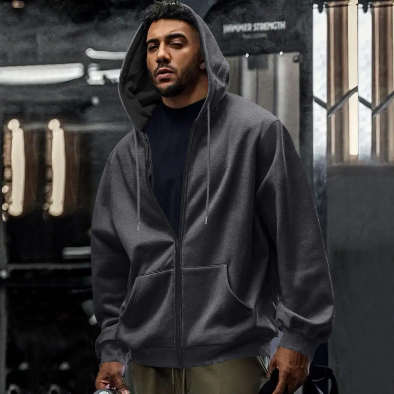 Arkon oversized hettegenser for menn med glidelås i full lengde