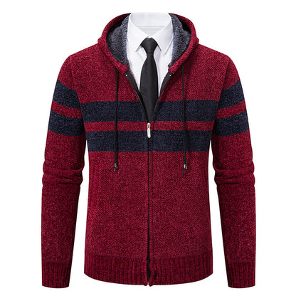 Arkon Men's Teddy Lined Knit Hooded Jacket