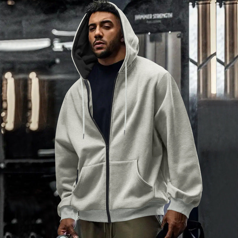 Arkon oversized hettegenser for menn med glidelås i full lengde