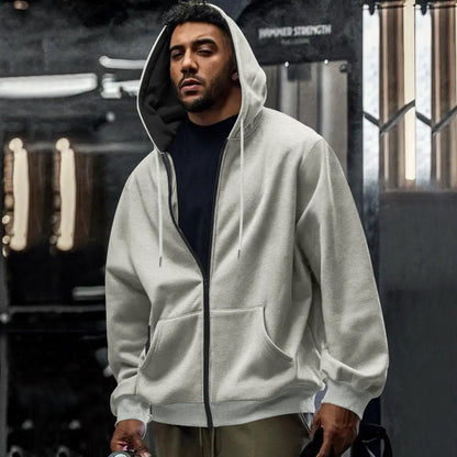 Arkon oversized hettegenser for menn med glidelås i full lengde