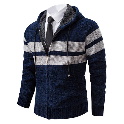 Arkon Men's Teddy Lined Knit Hooded Jacket