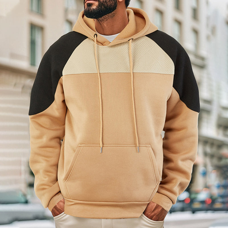 Sweat à capuche pour homme Arkon, avec empiècements contrastants texturés