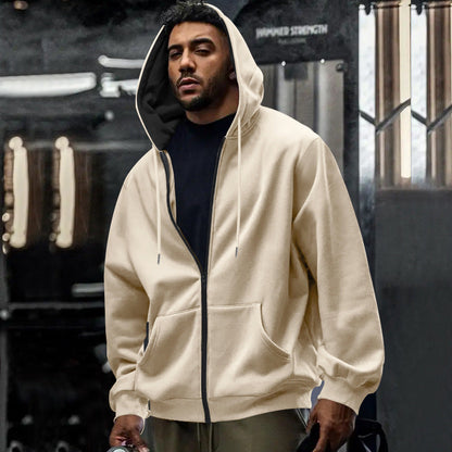 Arkon oversized hettegenser for menn med glidelås i full lengde