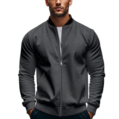 Arkon Men's Slim Zip Bomber Jacket With Stand Collar