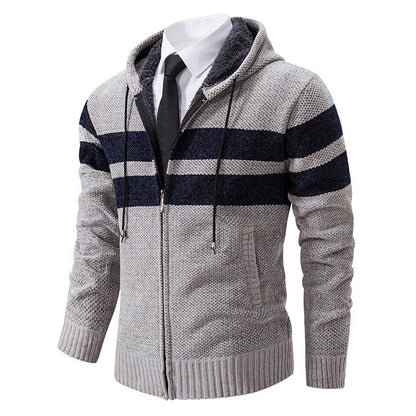 Arkon Men's Teddy Lined Knit Hooded Jacket