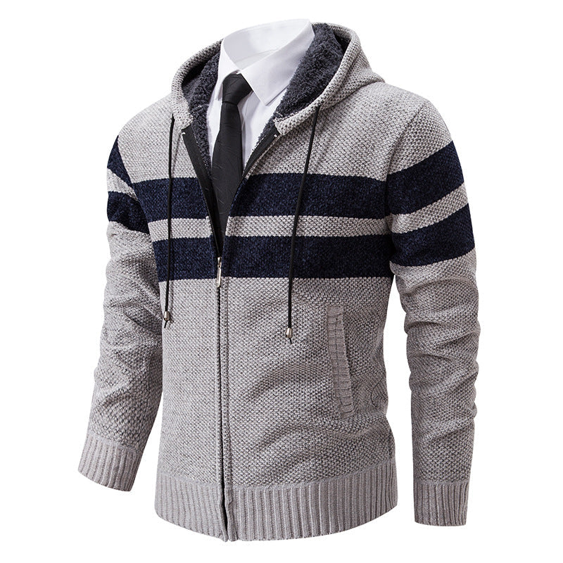 Arkon Men's Teddy Lined Knit Hooded Jacket