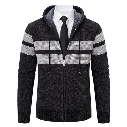 Arkon Men's Teddy Lined Knit Hooded Jacket
