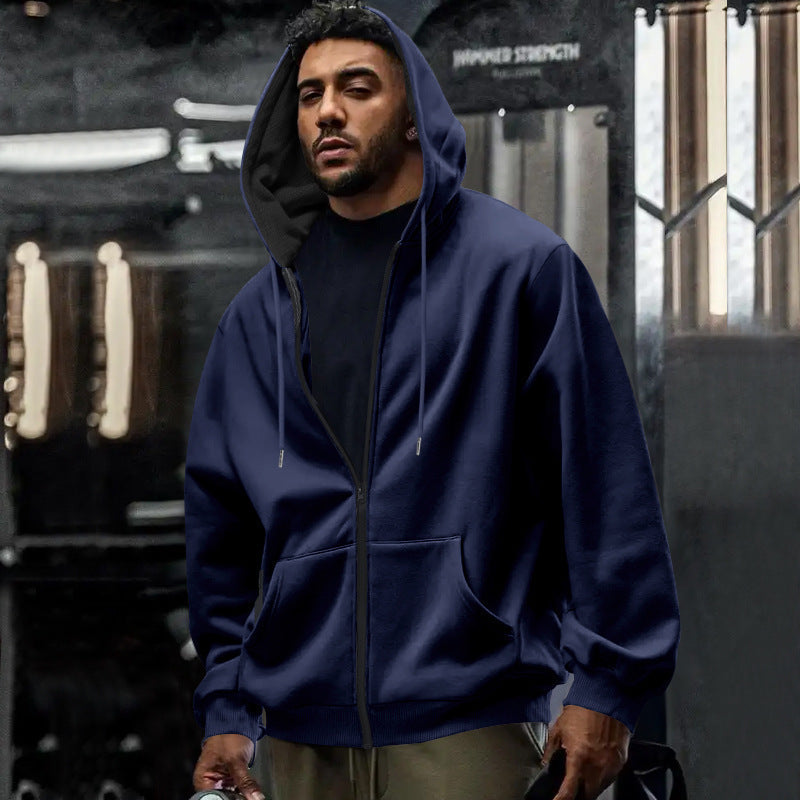 Arkon oversized hettegenser for menn med glidelås i full lengde