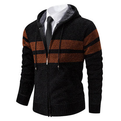 Arkon Men's Teddy Lined Knit Hooded Jacket