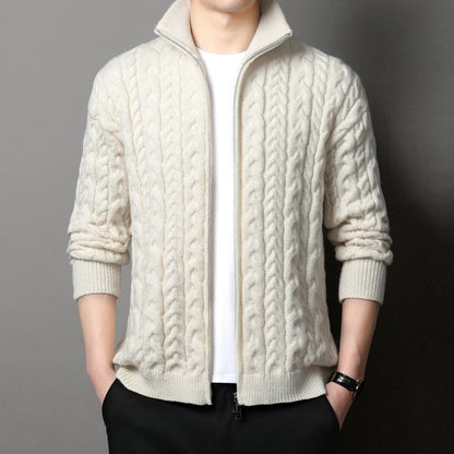 Arkon Men's Cable Knit Zip Cardigan