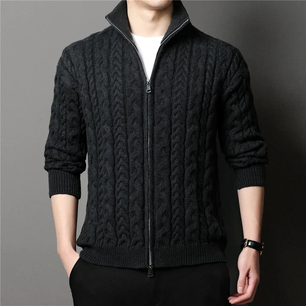 Arkon Men's Cable Knit Zip Cardigan