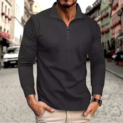Arkon Luca Perron Men's Long Sleeve Zip Polo Shirt