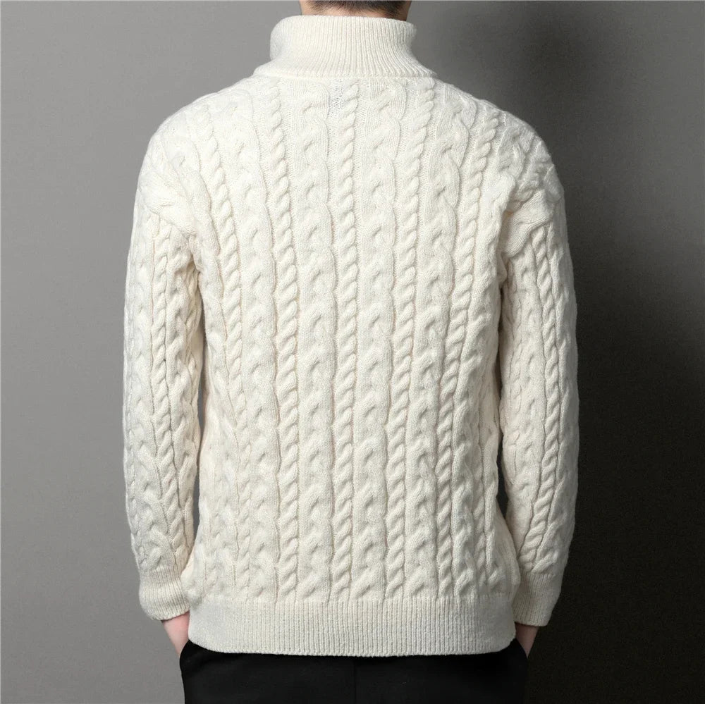 Arkon Men's Cable Knit Zip Cardigan