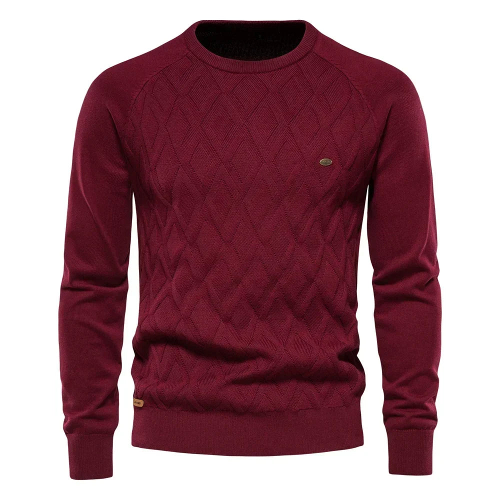 Arkon Dario Pini Men's Argyle Knit O-Neck Sweater