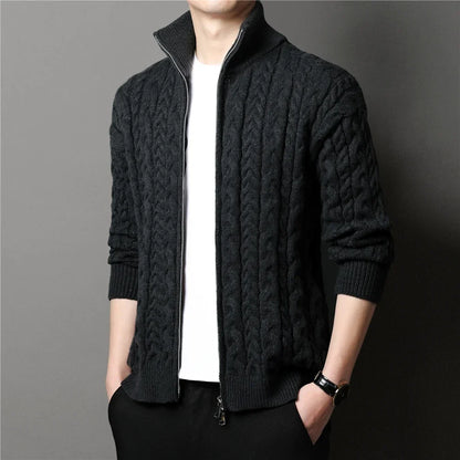 Arkon Men's Cable Knit Zip Cardigan