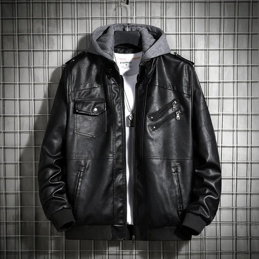 Arkon Fabiano D'Angelo Leather Hooded Jacket