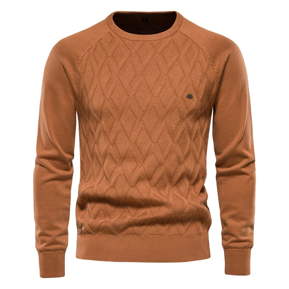 Arkon Dario Pini Men's Argyle Knit O-Neck Sweater