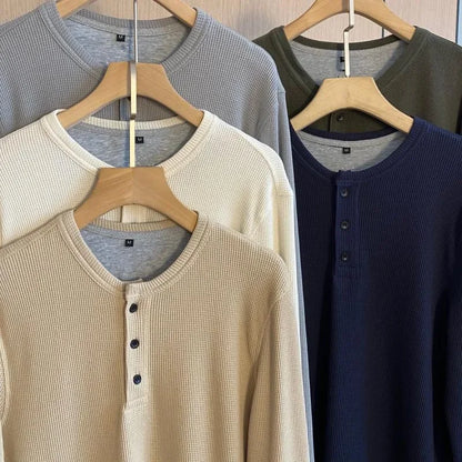 Chemise signature à manches longues en maille gaufrée Arkon