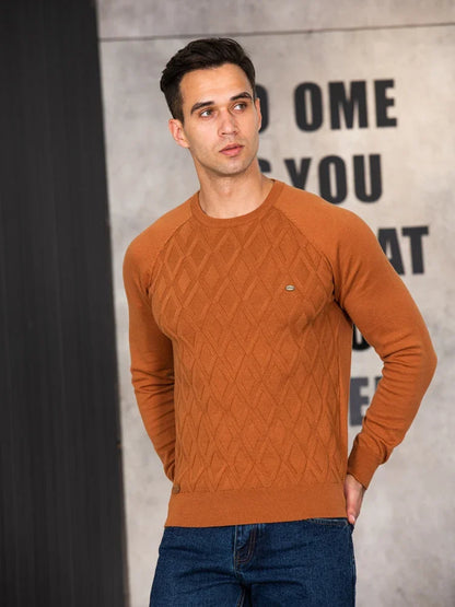 Arkon Dario Pini Men's Argyle Knit O-Neck Sweater