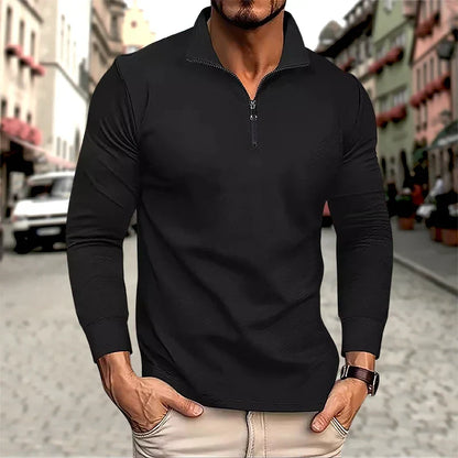 Arkon Luca Perron Men's Long Sleeve Zip Polo Shirt