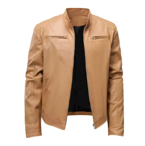 Arkon moteriktig skinnjakke til herre med slim fit