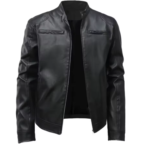 Arkon moteriktig skinnjakke til herre med slim fit