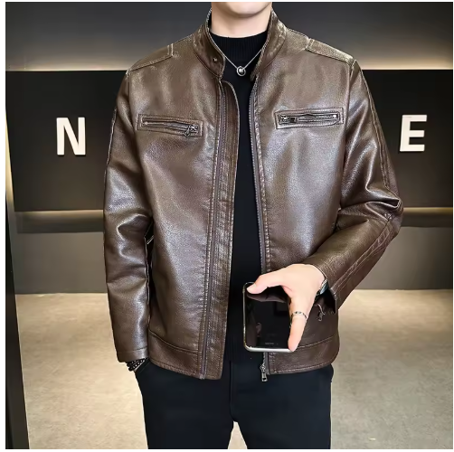 Arkon Men's Urban Slim Fit Leather Jacket