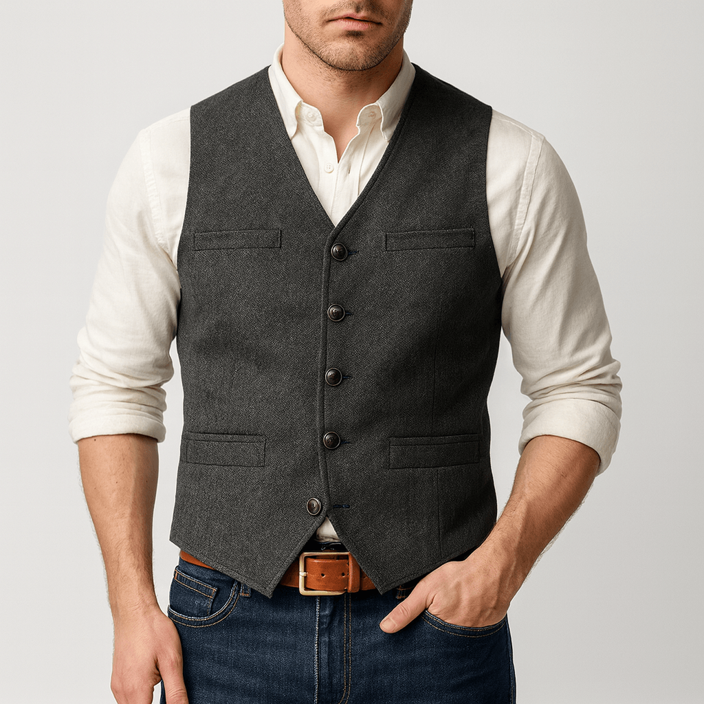 Arkon Men's Tweed-Style Button Vest