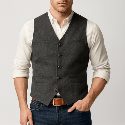 Arkon Men's Tweed-Style Button Vest