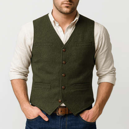 Arkon Men's Tweed-Style Button Vest