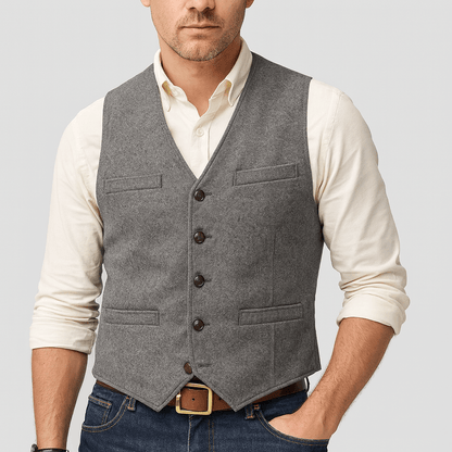 Arkon Men's Tweed-Style Button Vest