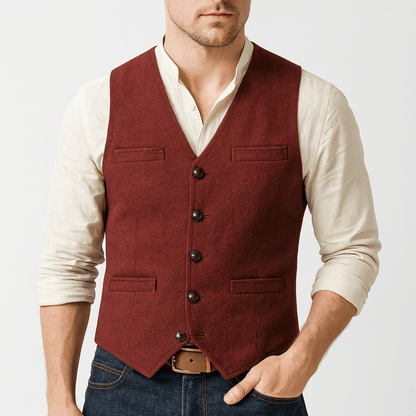 Arkon Men's Tweed-Style Button Vest