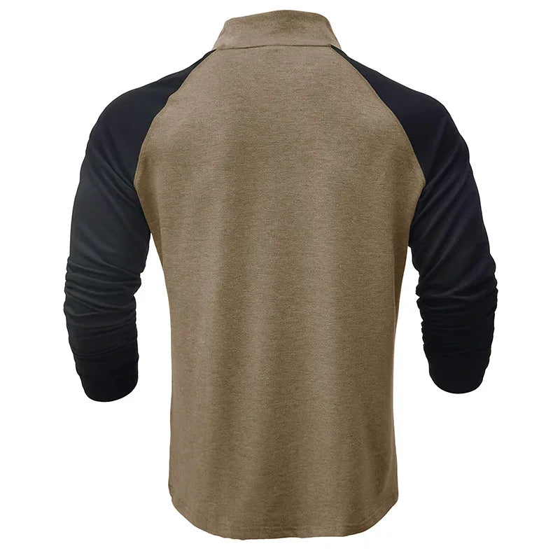 Camisola de homem Arkon com blocos de cor e fecho de um quarto