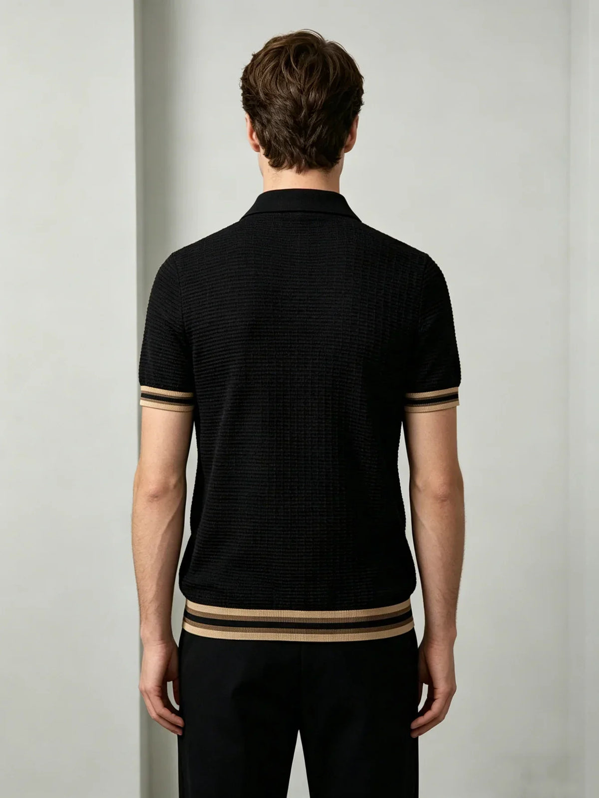 Arkon Herren-Poloshirt, leicht und atmungsaktiv, Schwarz