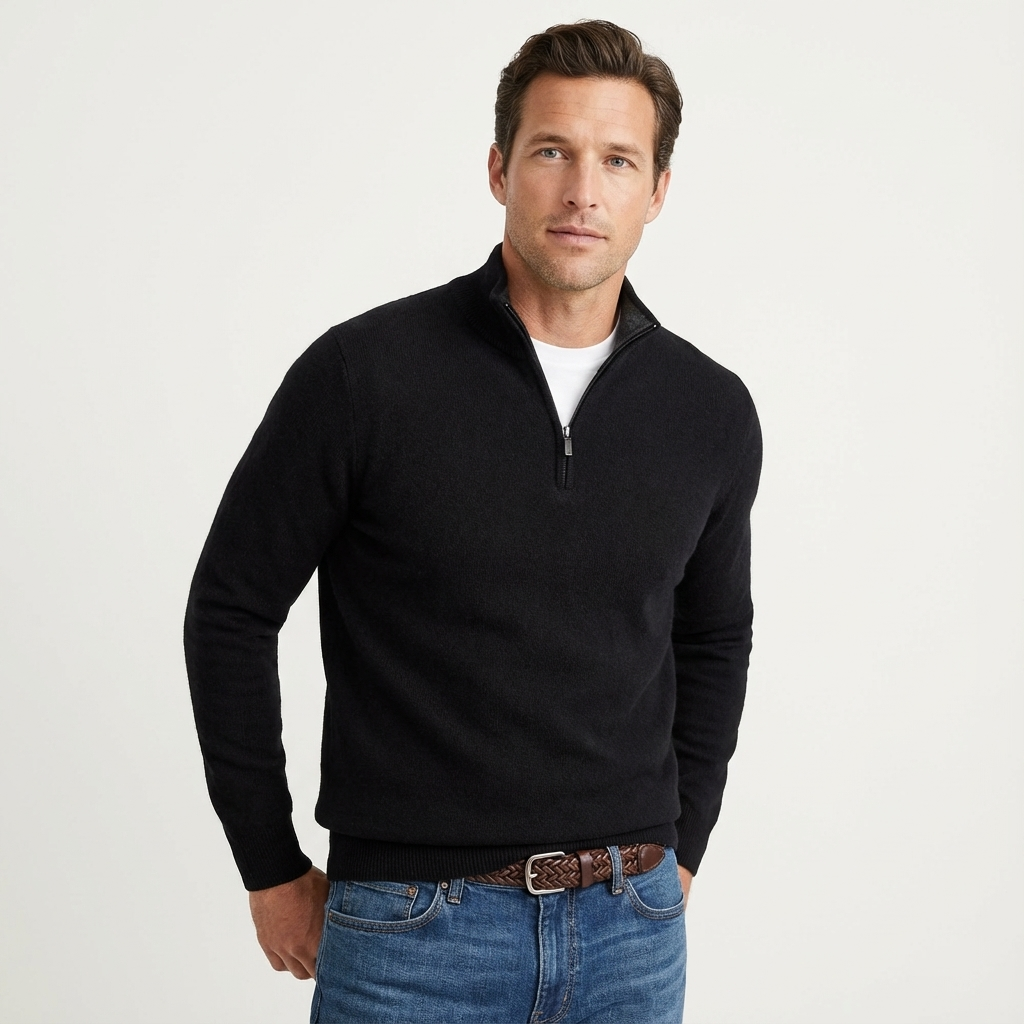Pull à col montant et fermeture éclair quart de tour pour homme Arkon